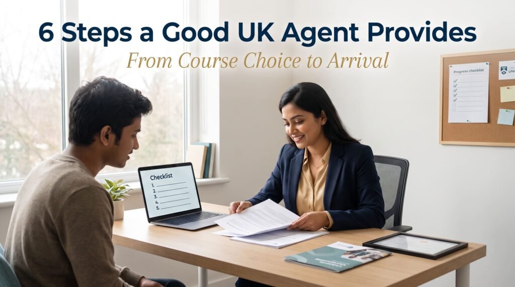 Your selected UK education agent must guide you through a clear, six-step process to ensure a stress-free experience.